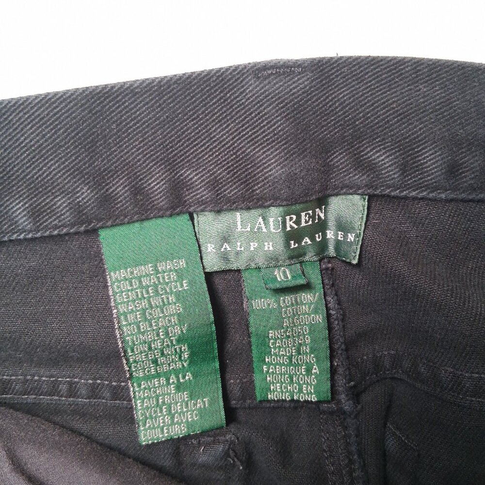 Vintage Lauren Ralph Lauren Jeans Size 10 Black Denim High Waist Mom Hong Kong - Picture 5 of 16